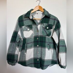 Green and White Plaid Jacket